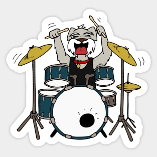 Drumming Schnauzer Dog Sticker